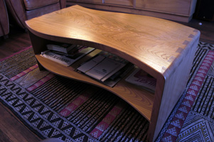 Table basse vague châtaignier